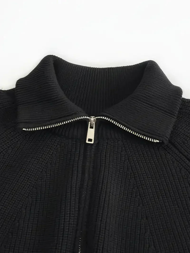 Brit & Boho™️ | Ethan Klassischer Strick-Zipper