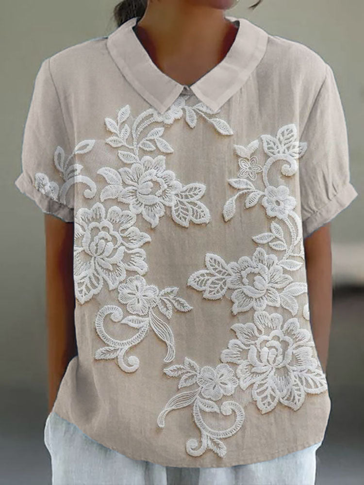 Clarette™ - Vintage Bedrucktes Hemd
