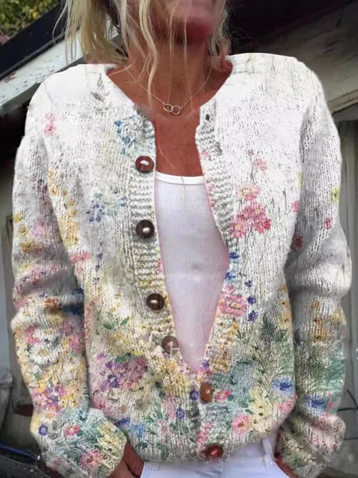 Francesca - Weste Mit Blumendruck