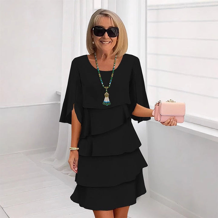 Chic Schichtkleid mit Puffärmeln für Frauen