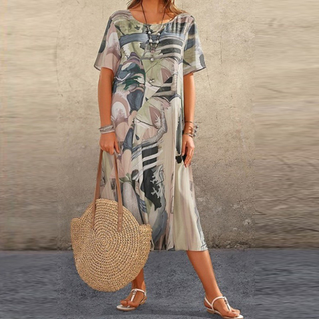 Abigail™ - Bequemes Bedrucktes Kleid