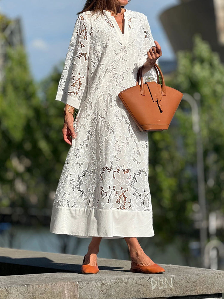 Grace™ - Modernes Fließendes Raffiniertes Spitzenkleid