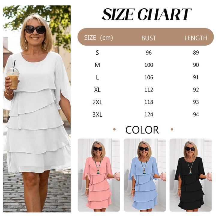 Chic Schichtkleid mit Puffärmeln für Frauen