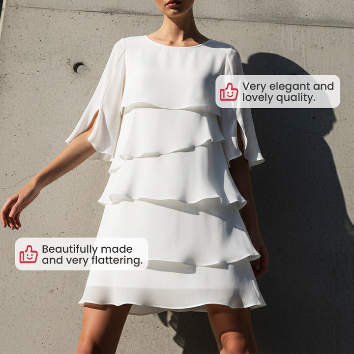 Chic Schichtkleid mit Puffärmeln für Frauen