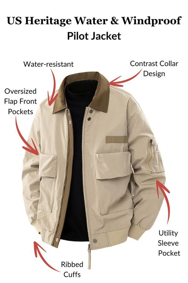 US Heritage Wasser Und Winddichte Pilotjacke