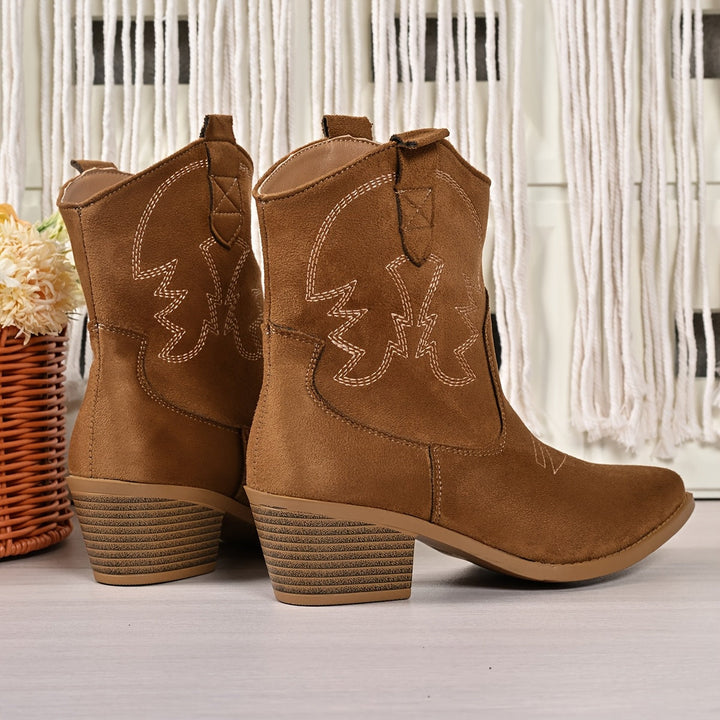 Fable | Botas de cowboy ocidentais para senhora, para gémeos largos, com bordados