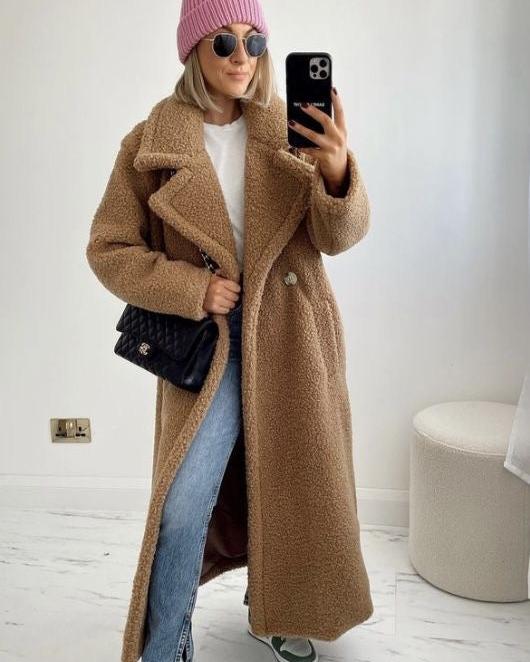Zoe - Langer Teddymantel