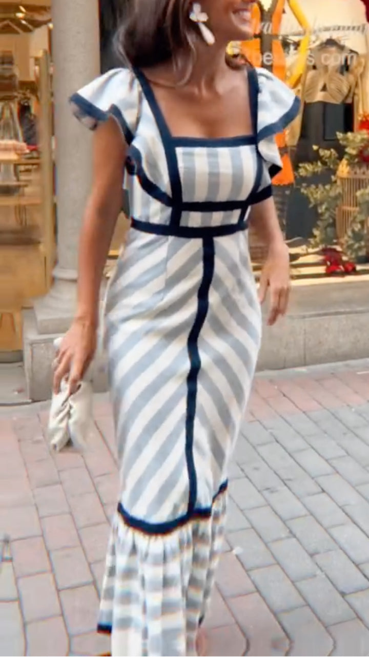 Dianne | Vintage-inspiriertes gestreiftes Maxikleid