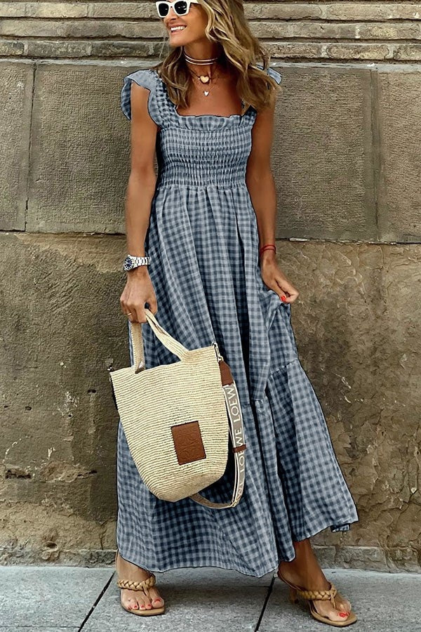 Ivara - Elegantes Karomuster Sommerkleid