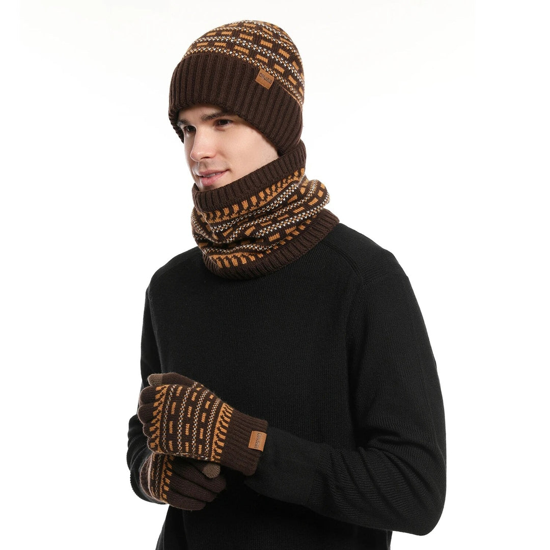 3-teiliges Winterset mit Mütze, Handschuhen und Schal