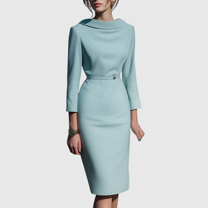 Alice - Elegantes Drapiertes Midi-Bleistiftkleid