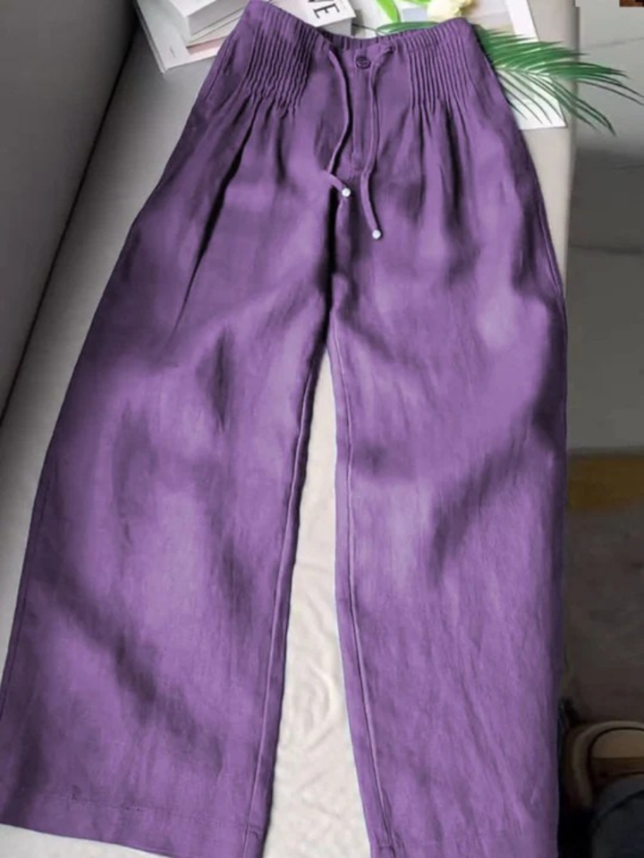 Camille | Baumwoll-Leinen-Mischung Weite Hose
