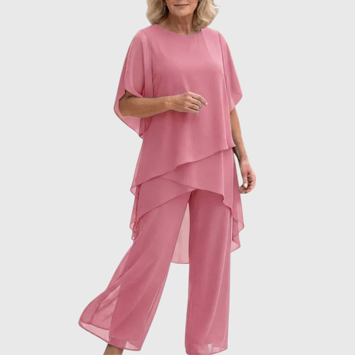 Linda | Anzug mit drapierten Palazzo-Hosen