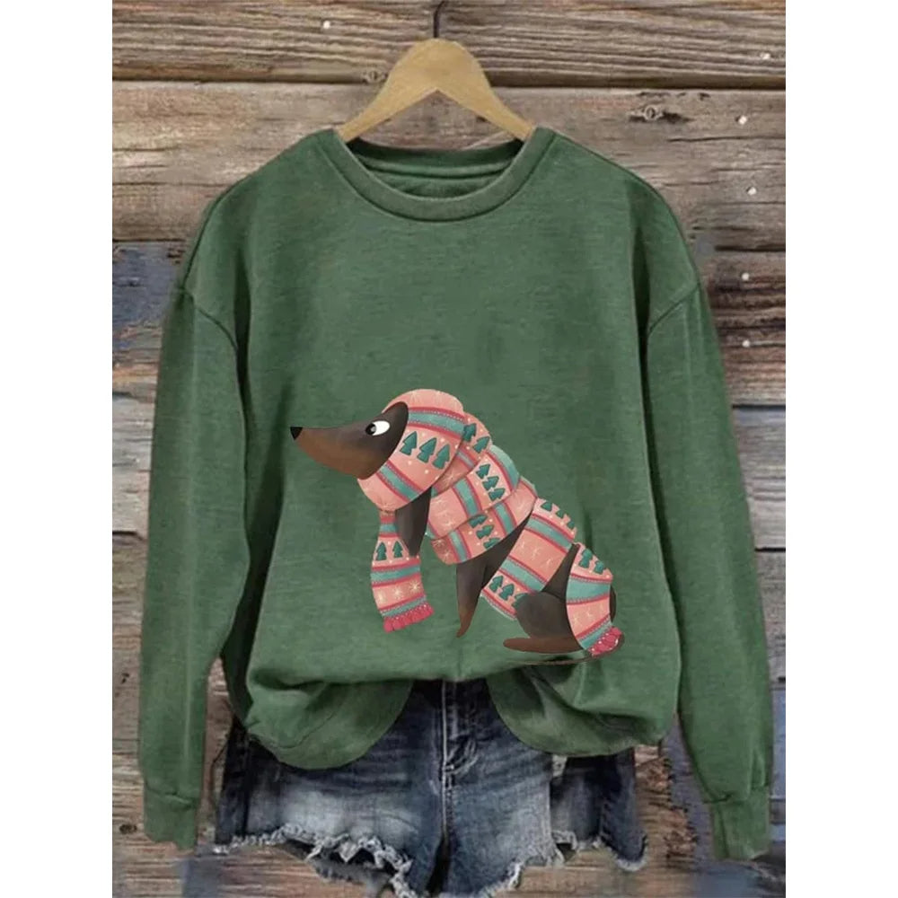 Sweat-shirt pour femme à col rond et manches longues