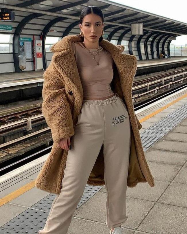 Zoe - Langer Teddymantel
