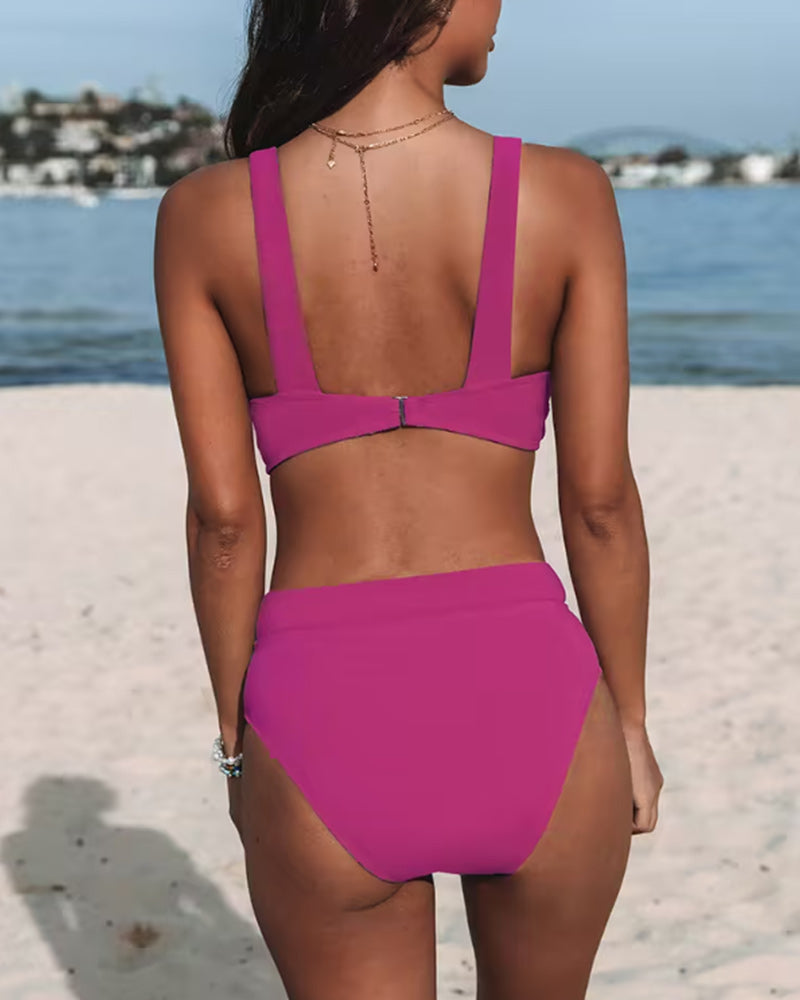 Valeria | Hochtaillierter Bikini mit V-Ausschnitt