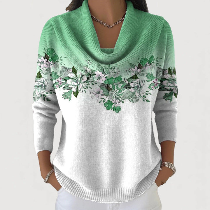 ALORA – Pullover mit floralem Muster und Cowl-Neck