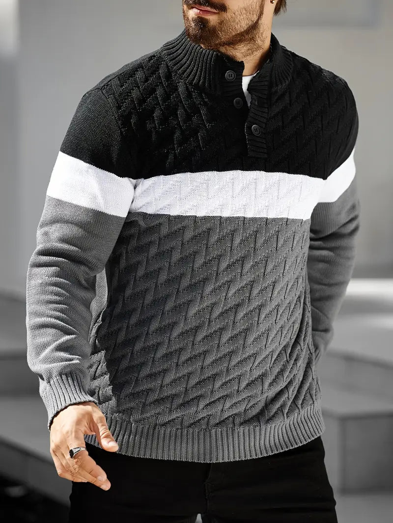 Brit & Boho™️ | Der Atlas Henley Strickpullover