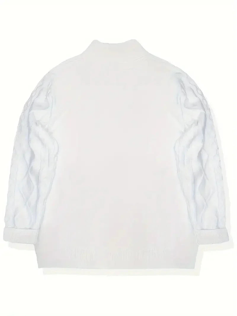 Brit & Boho™️ | Viskose-Mischung Strick Quarter Zip