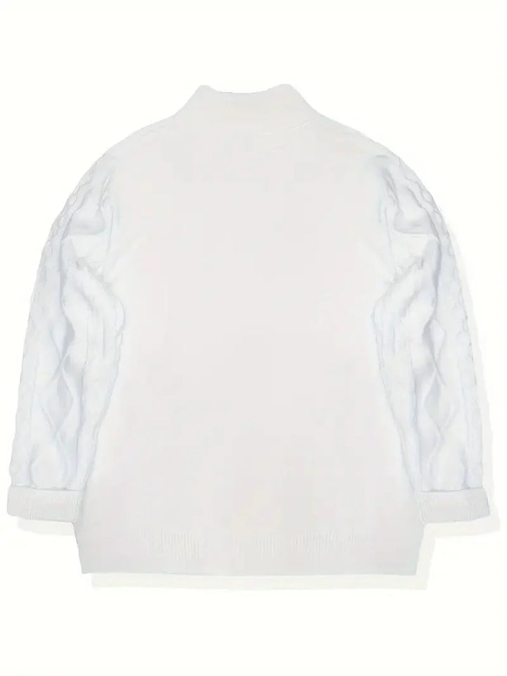 Brit & Boho™️ | Viskose-Mischung Strick Quarter Zip
