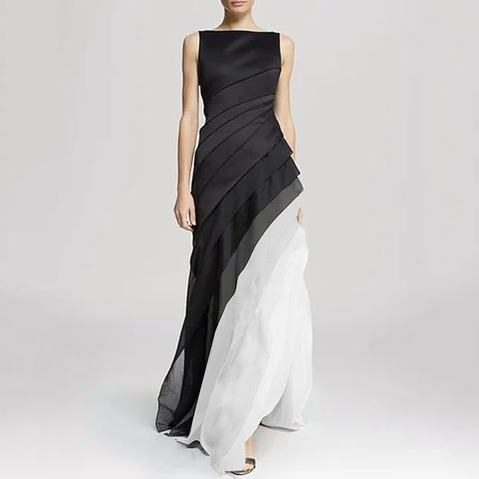 Damen Ärmelloses Bodenlanges Kleid