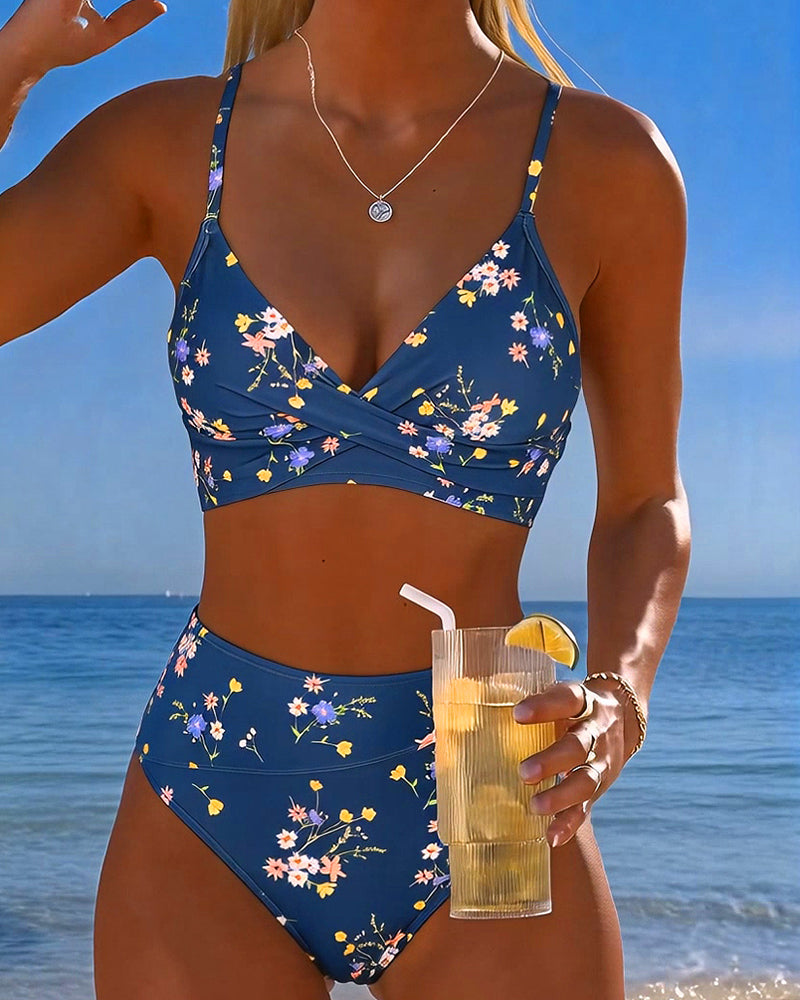 Giada | Damen Floral Bikini mit drahtfreiem BH