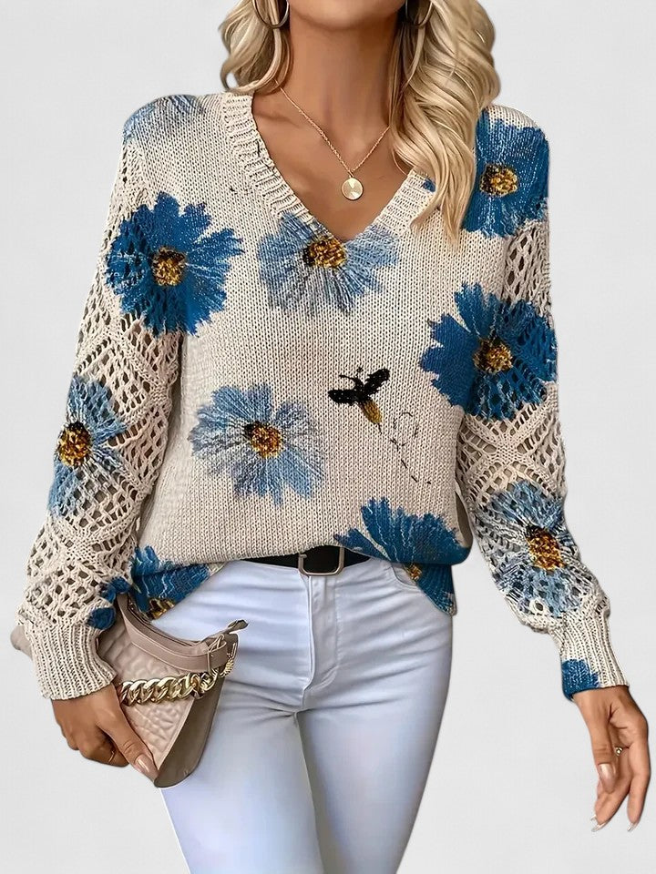 Noelle – Floral Strickpullover