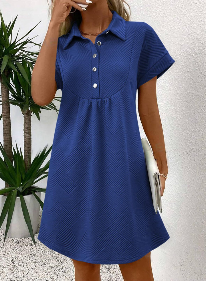 Amber | Schickes Midi-Kleid mit Fledermausärmeln und stylischem Kragen