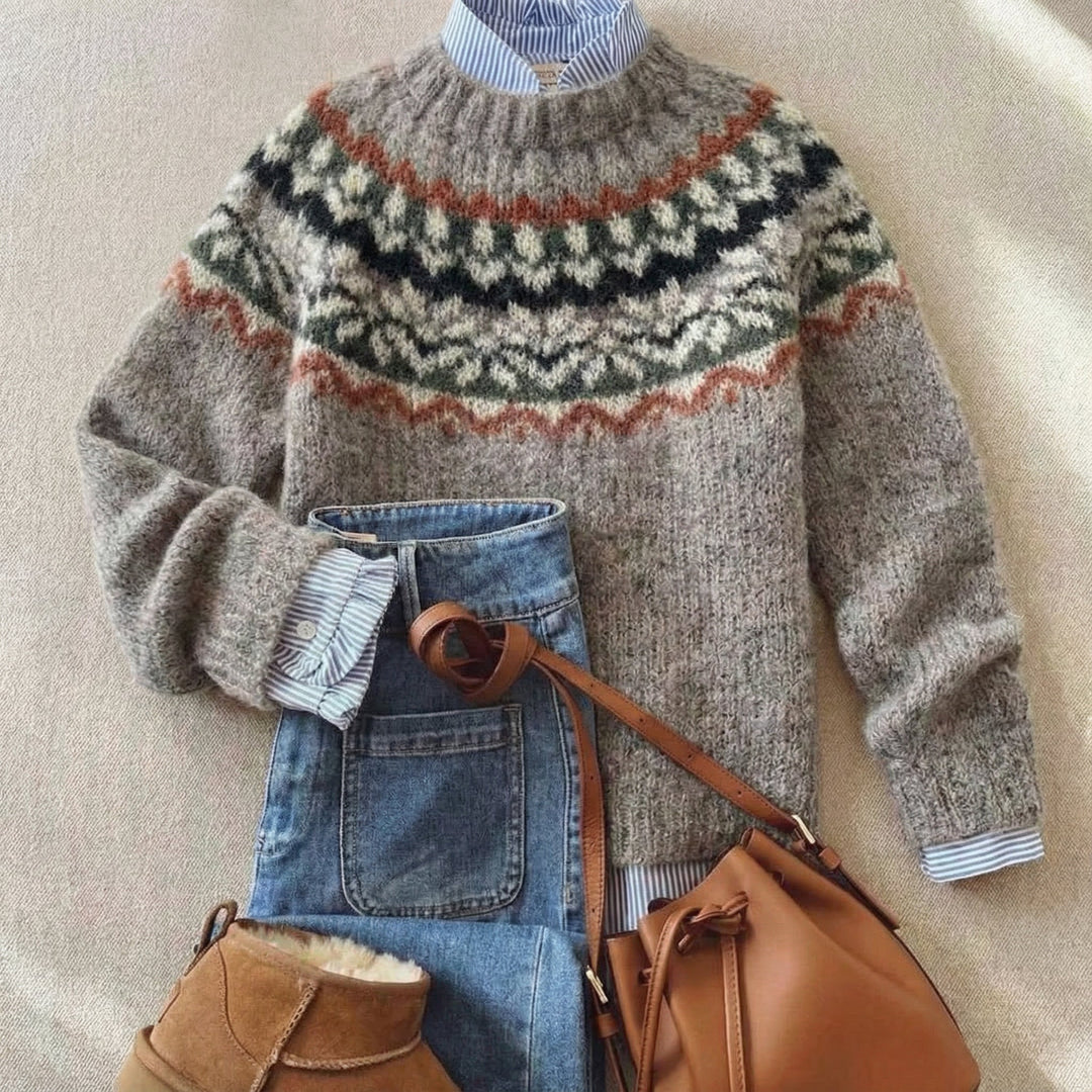 Eleanor | Klassischer nordischer Erbe Strickpullover