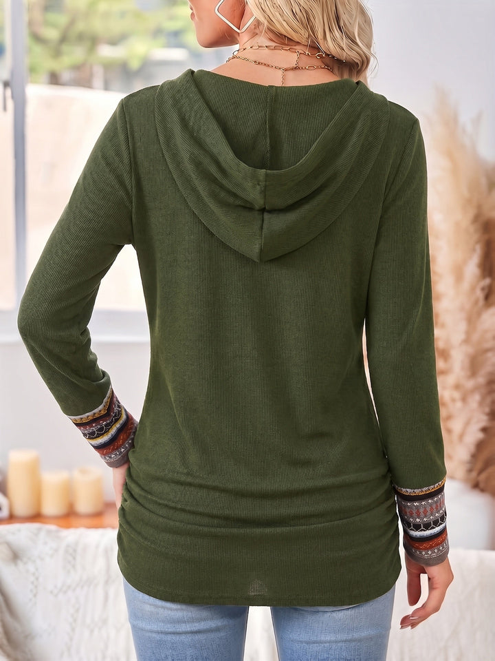 Opal | Damen Top mit Knöpfen und langen Ärmeln
