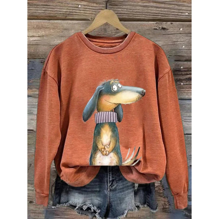 Sweat-shirt pour femme à col rond et manches longues