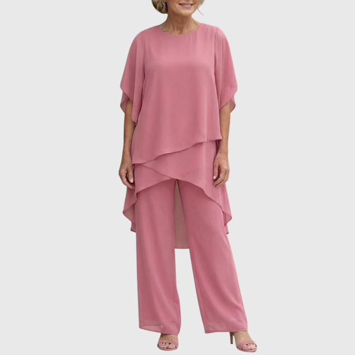 Linda | Anzug mit drapierten Palazzo-Hosen