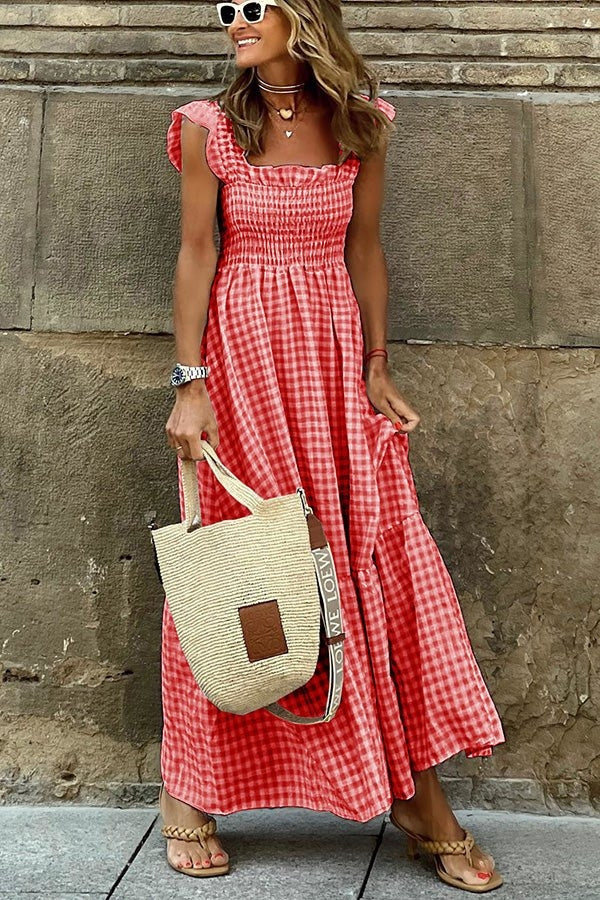 Ivara - Elegantes Karomuster Sommerkleid