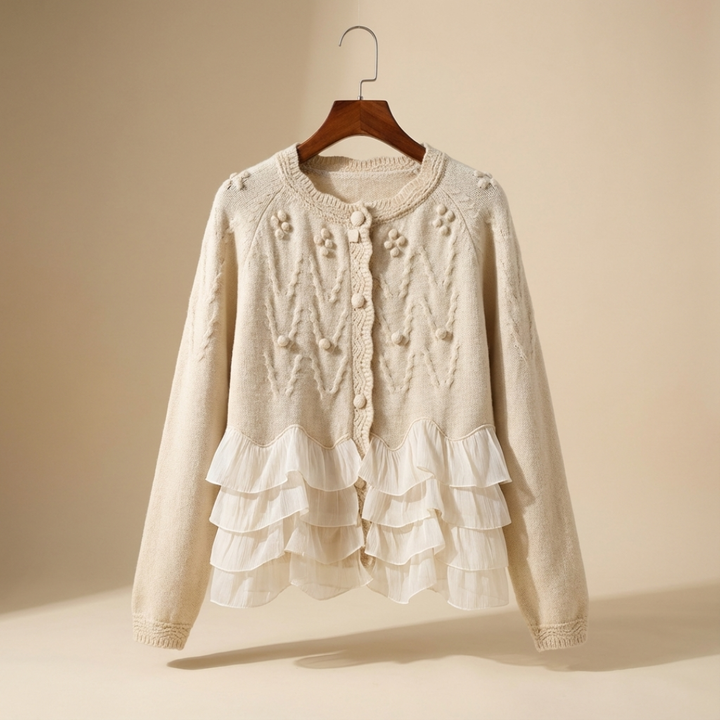 Rüschennatürliches Cardigan™