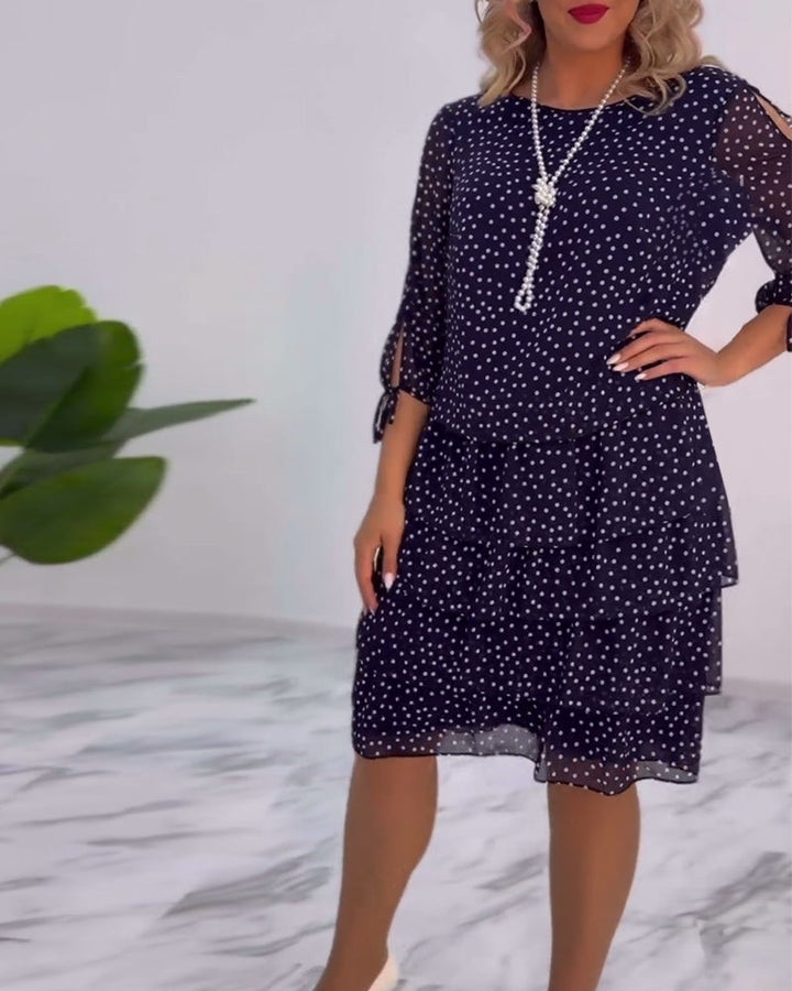 Tilly - Gepunktetes Schichtenkleid