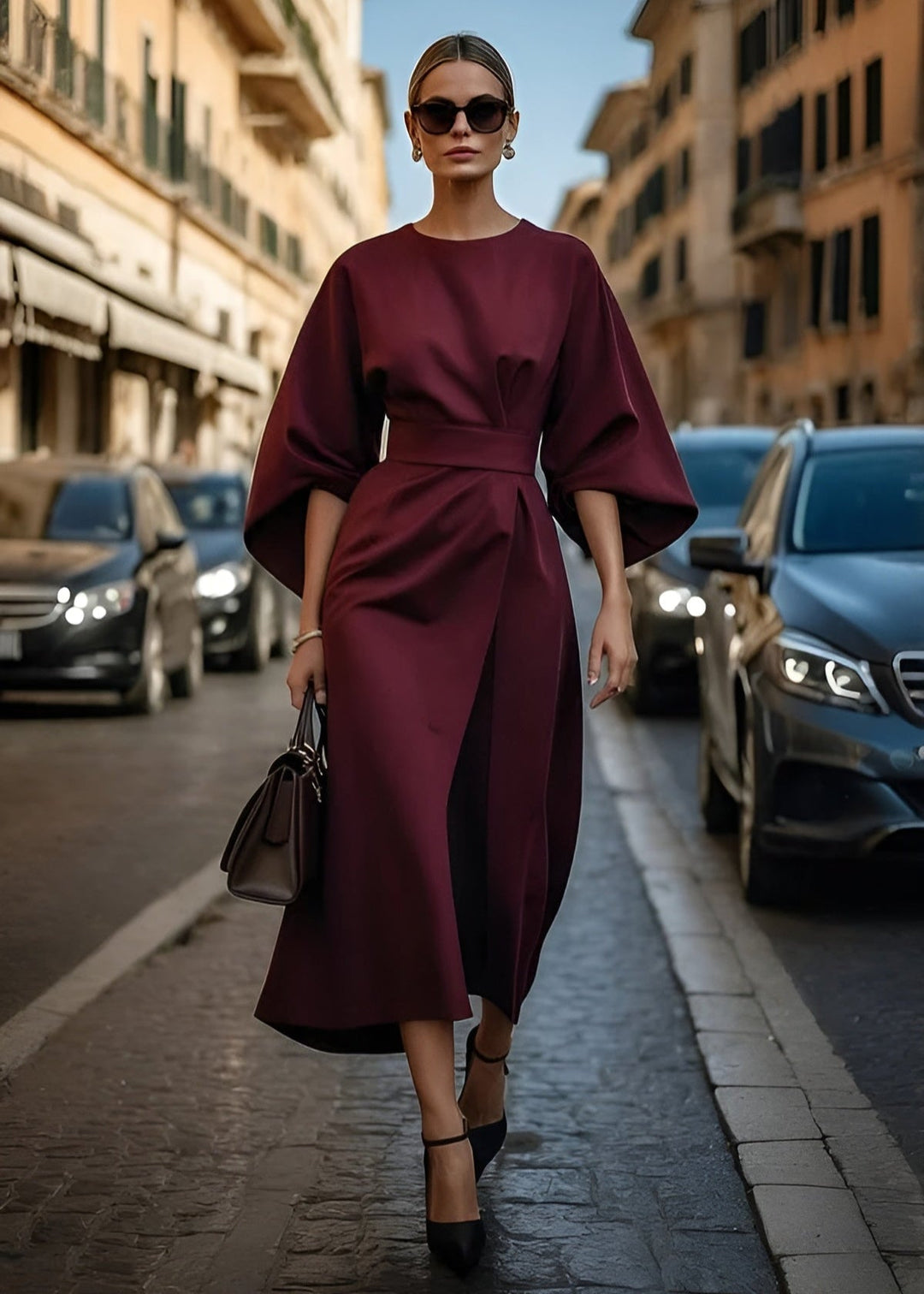 Aurora™ - Fließendes Maxikleid mit Gürtel