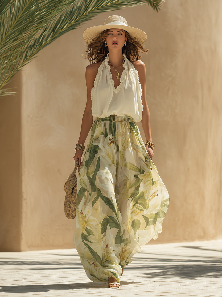 Lysandra | Fluide Druck Ensemble Elegantes Lilie