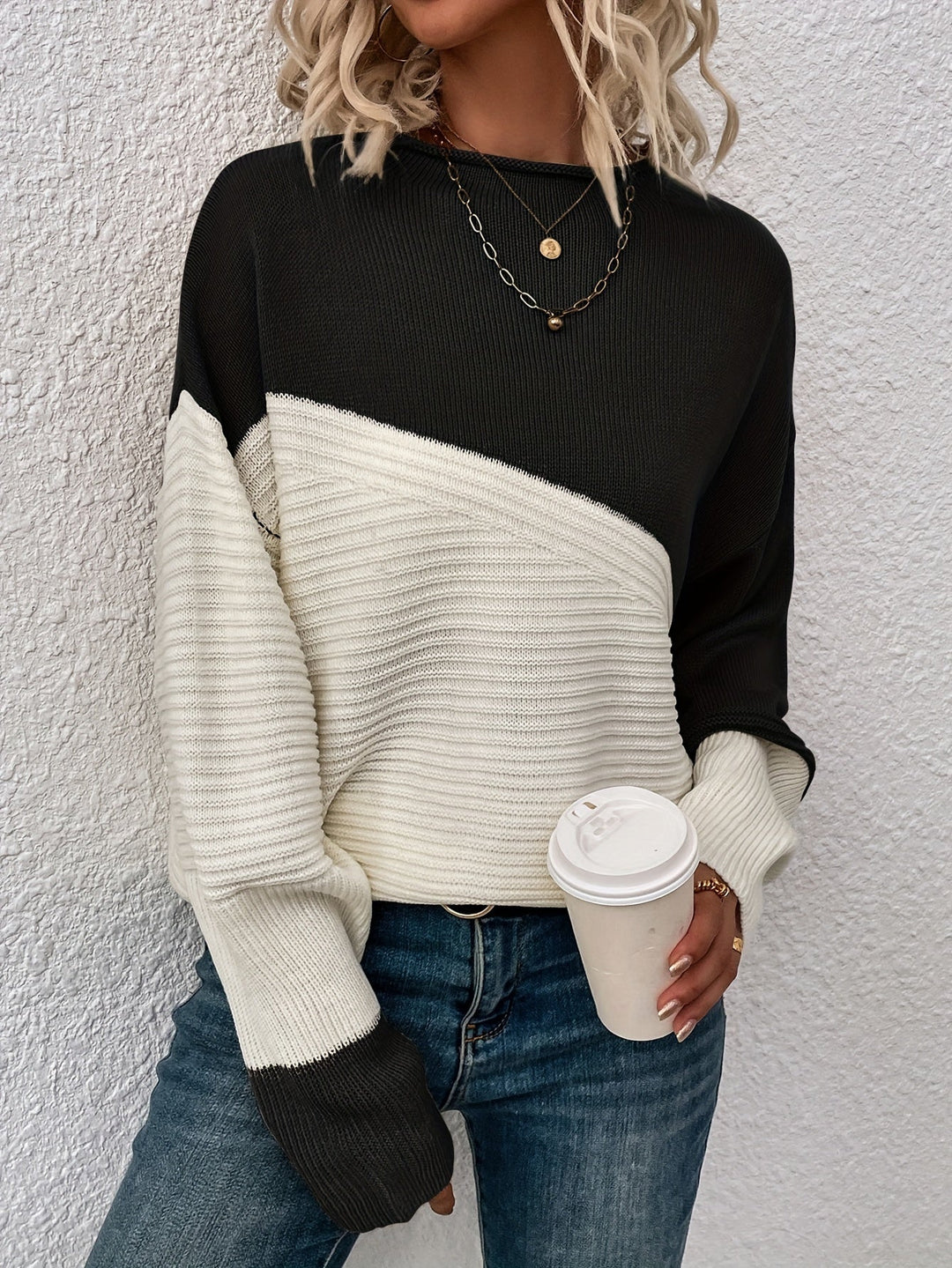 Zelda™ - Eleganter Color Block Pullover