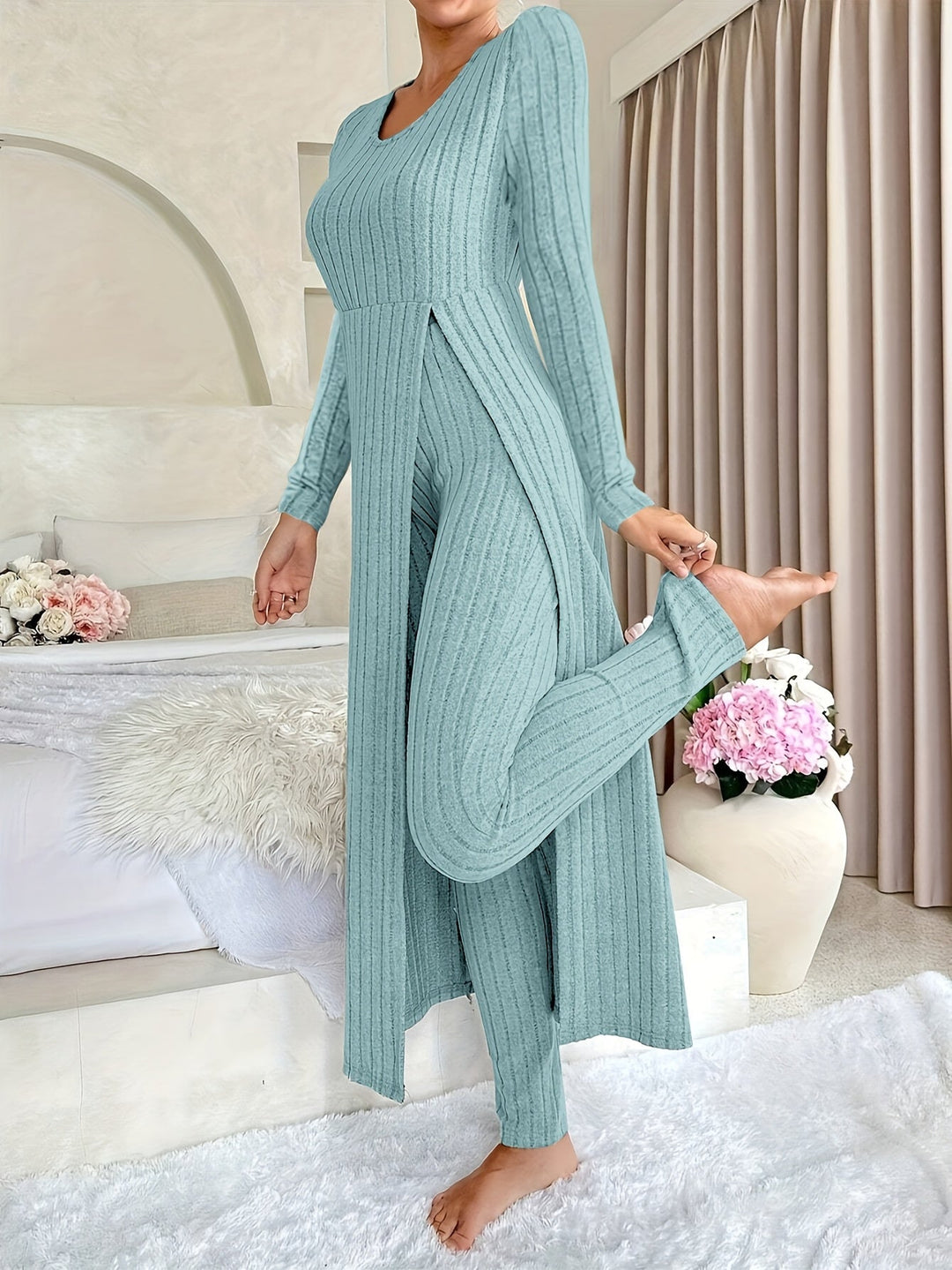Aldea™ - Gemütliches Zwei-Teile Ribbed Lounge Set