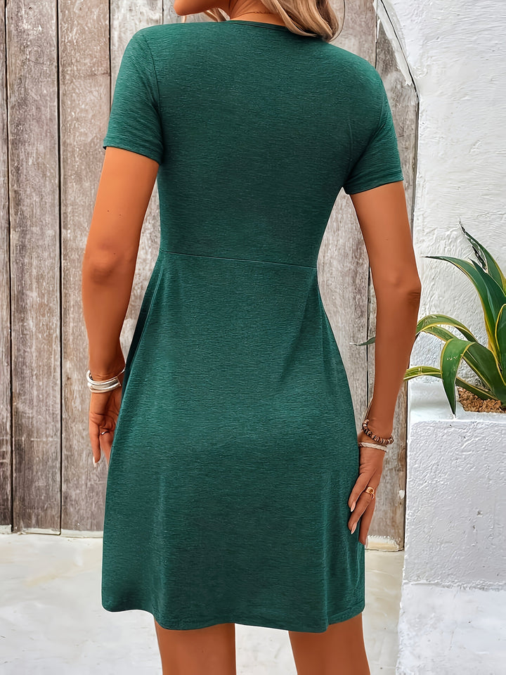 Feliz™ - Schickes Kleid mit gedrehtem V-Ausschnitt
