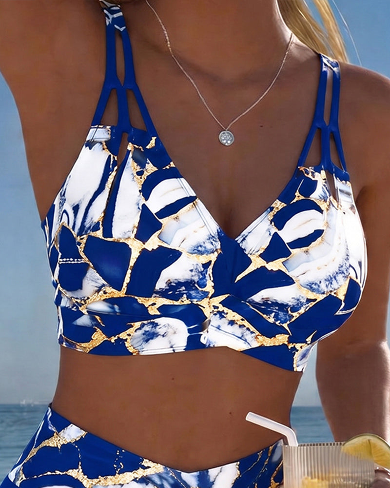 Luna | Damen V-Ausschnitt Träger-Bikini mit normaler Passform