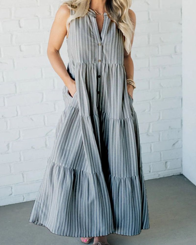 Carlin™ - Ärmelloses gestreiftes Kleid