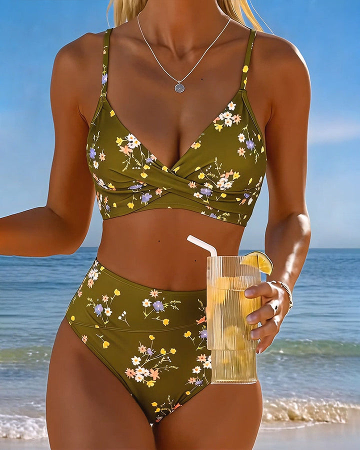 Giada | Damen Floral Bikini mit drahtfreiem BH
