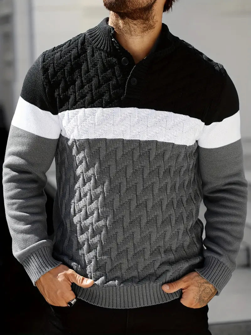 Brit & Boho™️ | Der Atlas Henley Strickpullover