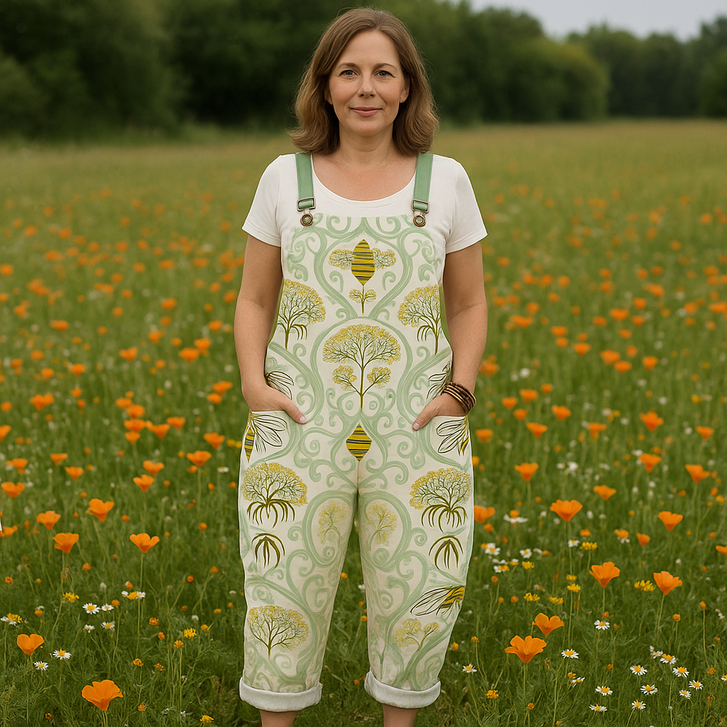 Vintage Floral Jumpsuit - Müheloser Komfort & Stilvolles Weites Bein Design