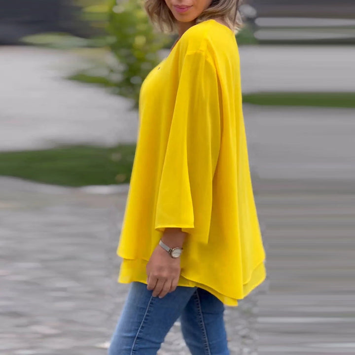 Heidi™ - V-Ausschnitt Fließendes Zip-Top