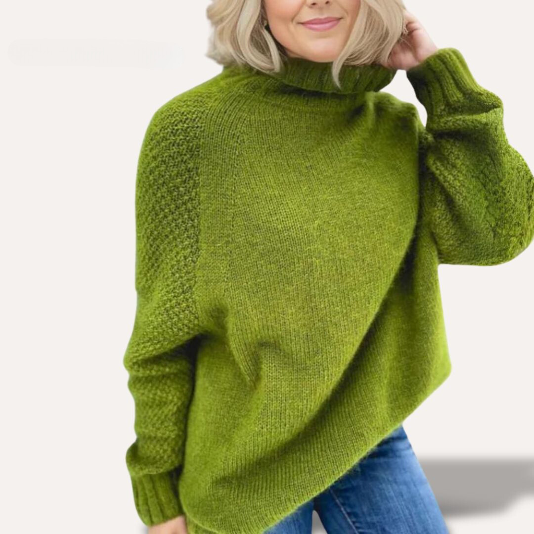 Eleganza™ | Eleganter Rollkragenpullover Angela Apfelgrün