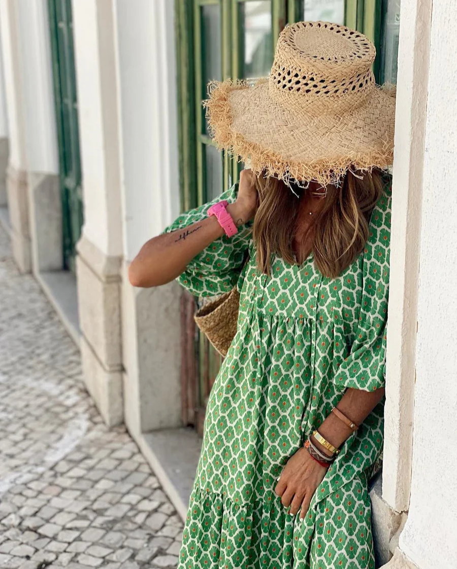 Elin | Boho Maxi Baumwollkleid
