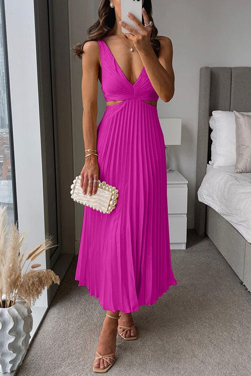 Sanne | Schickes Satin-Midi-Kleid mit eleganten Falten