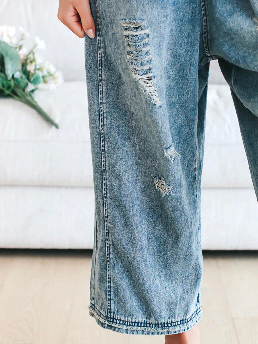 Thessa™ - Verwaschene Denim-Latzhose